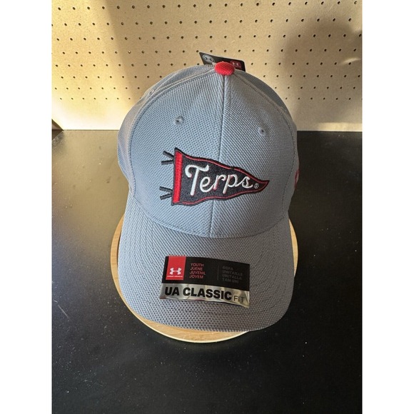 Maryland Terps‎ Terrapins Under Armour Hat Strap Back Gray UA Classic Youth Flag - Picture 1 of 7